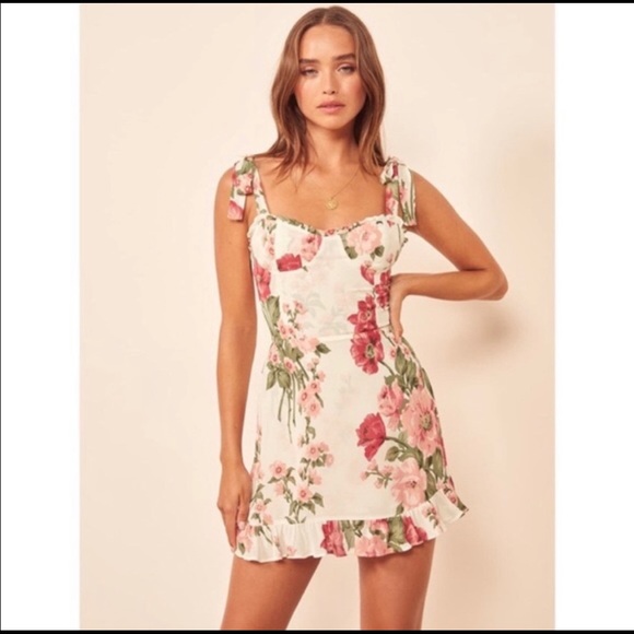 Reformation Christine floral mini Dress 2 - Picture 3 of 6
